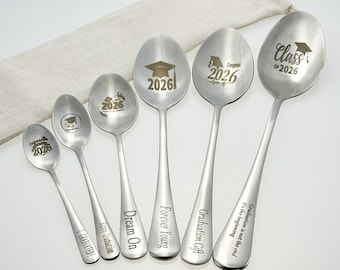 Personalized Graduation Spoon ,Stainless steel Engraved Spoons,Class of 2026 gift,high school college anniversary gifts