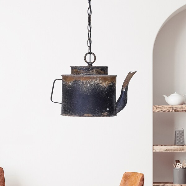 Black Teapot Chandelier Vintage Industrial Iron Ceiling Chandelier Creative Home Decoration Restaurant Bar Dining Table New Home Gift