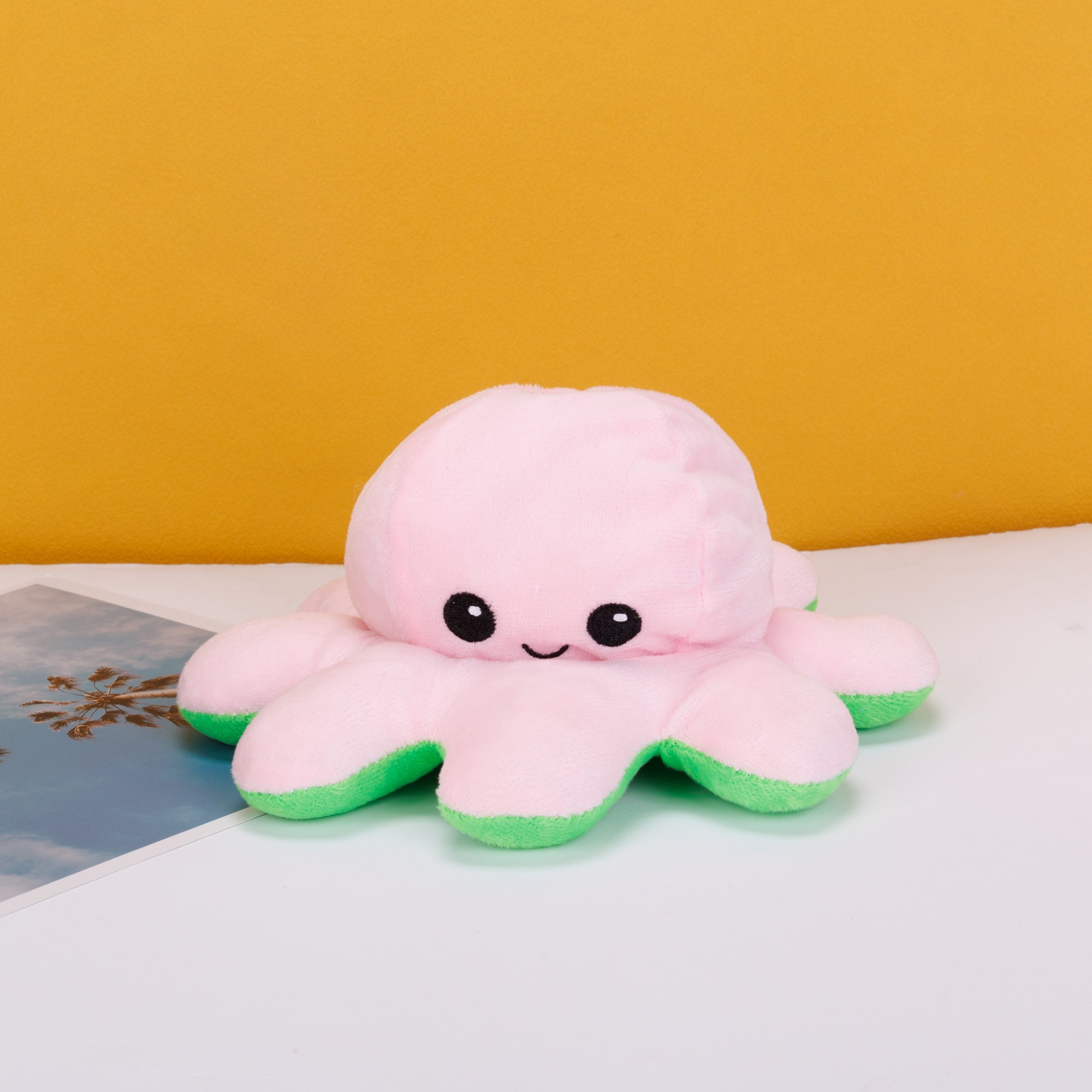 Octopus Plush Dolls Emotion Dolls Happy Unhappy Mood Shift Blue Pink
