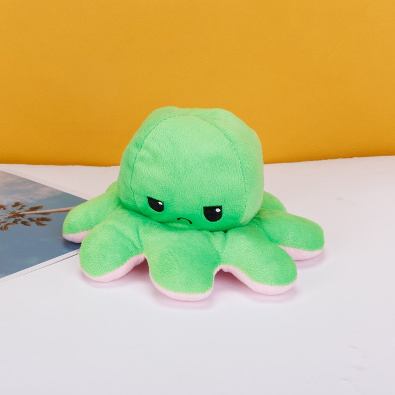 Octopus Plush Dolls Emotion Dolls Happy Unhappy Mood Shift Blue Pink