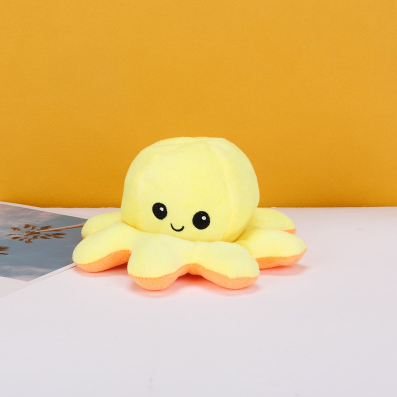 Octopus Plush Dolls Emotion Dolls Happy Unhappy Mood Shift Blue Pink