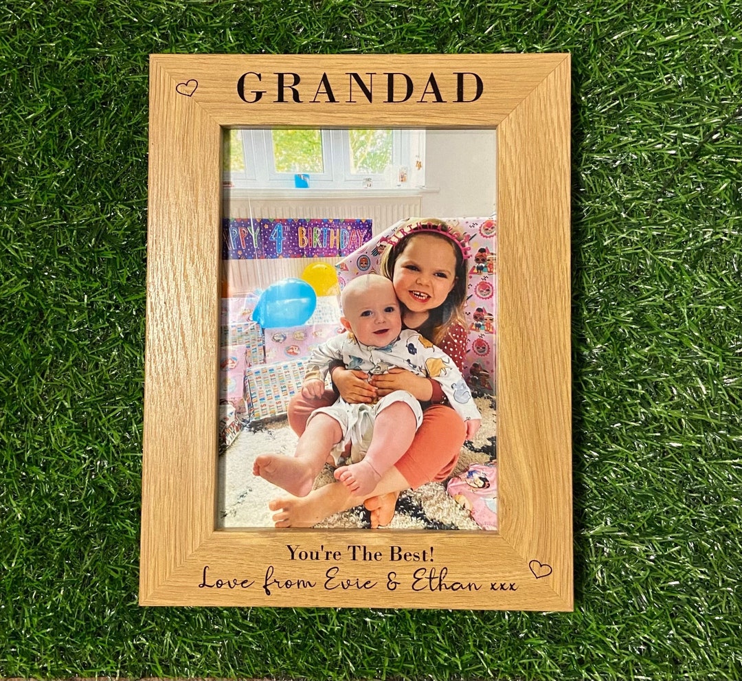 Personalised Photo Frame, Engraved Photo Frame, Grandad Photo Frame