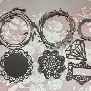 Ritagli fustellati, abbellimenti fustellati, accessori per diario, felice anno nuovo, Sixxiz,