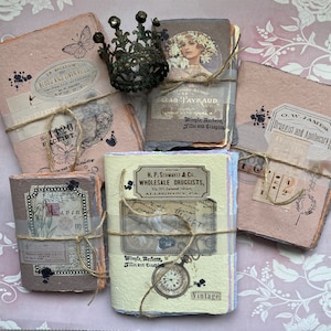 Libro fatto a mano | Pagine di carta fatta a mano | Taccuino | Carta mista | Diario spazzatura | Scrapbooking vintage in due dimensioni