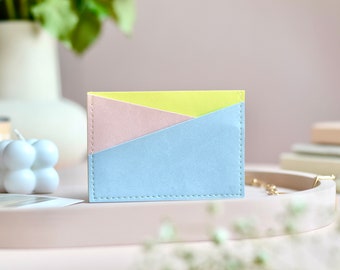 Business card holder cute wallet. Minimalist wallet womens credit card holder. Slim wallet. Faux leather . Christmas gifts for him / for her