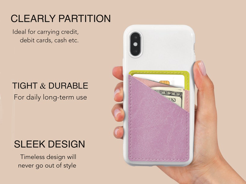 Phone Wallet Stick on . Cute Minimalist Wallet. Stick on Card - Etsy