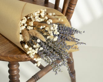 Lavender Bouquet Natural Dried Flowers for Home Decor Gift for Women Gift for New Homeowner, The Cottage Collection for Home Decoration