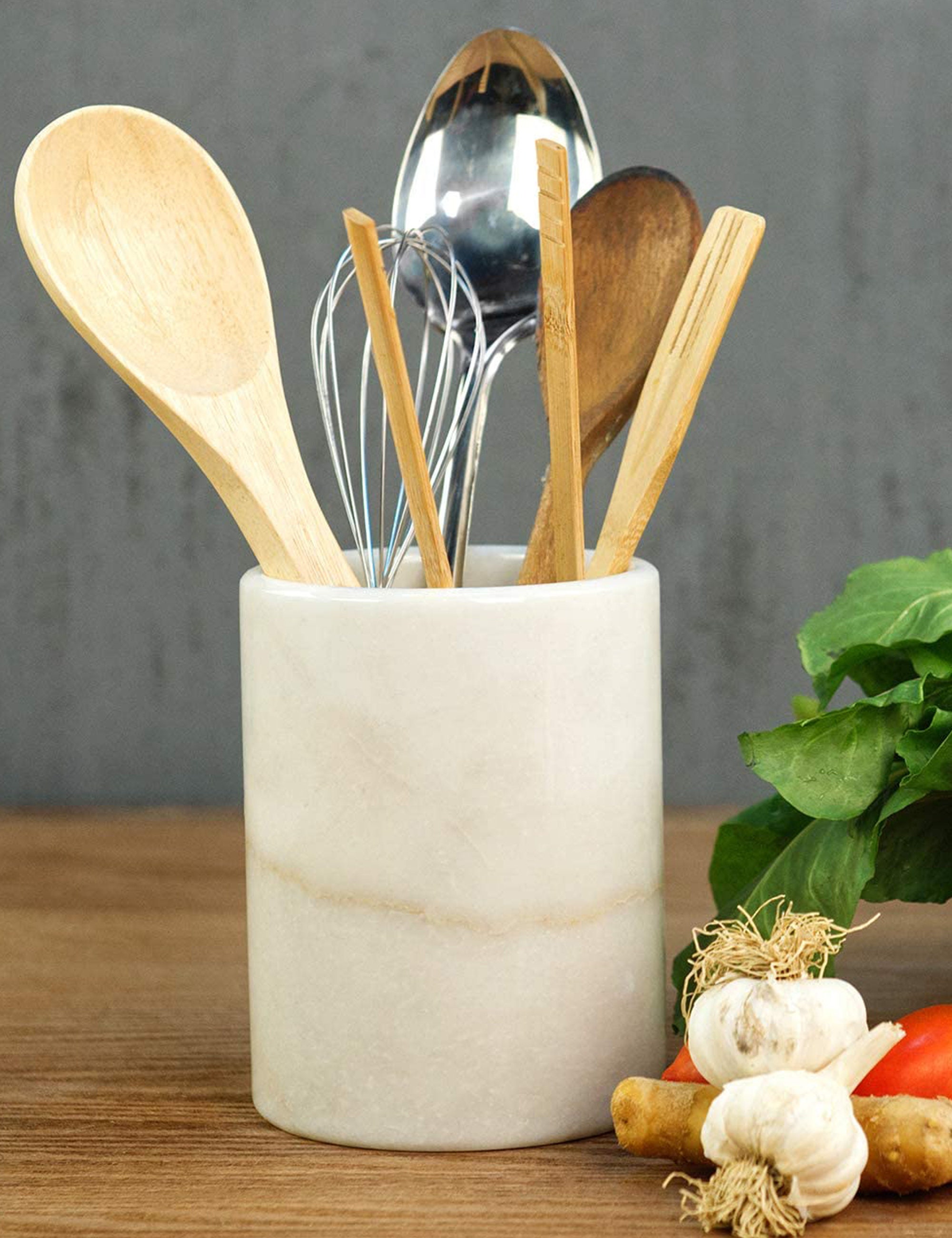 Utensil Holder Countertop Marble Kitchen Utensils Set Etsy