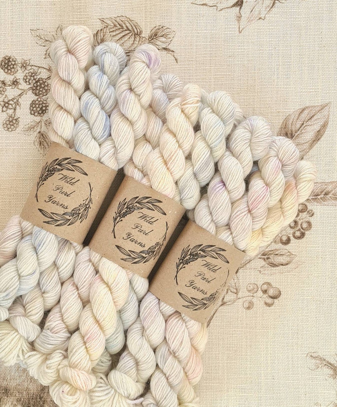 Mini Skein Set, Hand Dyed 4ply Sock Yarn Skeins, 5 X 20g, Sparkle