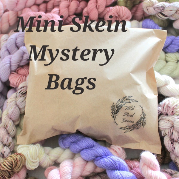 Mini Skein Mystery Bag, Hand Dyed 4ply Sock Yarn Skeins 6 x 20g, Knitting and Crochet, Blankets, Socks, Accessories, Shawls