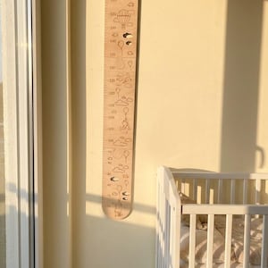 LASERDATEI | personalisierbare Holz Messlatte für Kinder | Kinderzimmer Deko | DIY Messlatte | Geschenk zur Taufe | im Wolken Design