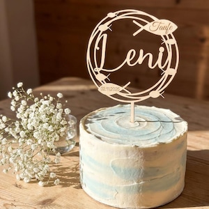 LASERDATEI Cake Topper Datei personalisierbar | Name, Datum & Text anpassbar | Digital Download | Taufe, Kommunion, Hochzeit