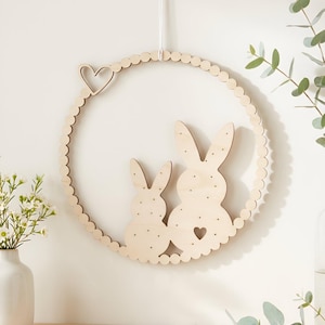 LASERDATEI - Oster Häschen Laser Cut Datei • Osterkranz SVG • Hasen Anhänger Holz • Frühling Deko Vorlage • Digitaler Download
