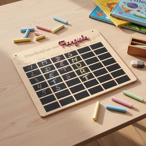LASER FILE DIY timetable template | personalized timetable for children | wooden timetable | school enrollment gift