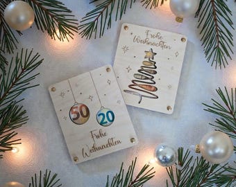 LASER FILE Money Gift Template Laser Cut File Gift Idea Christmas SVG Wooden Card Money Holder | Christmas Tree | Baubles