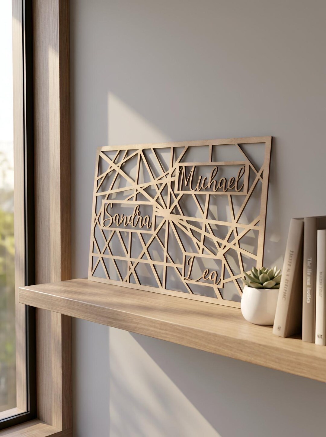 Rectangular Design Names LASER FILE – Personalized Rectangular Nameplate With a Modern Line ...