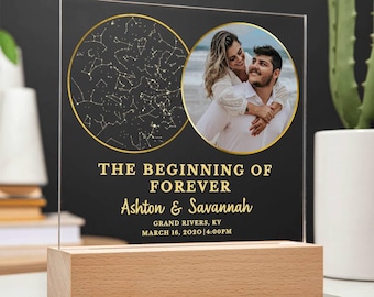 Cotton Anniversary Gift For Him Custom Star Map By Date 2 Year Anniversary Gift For Him Personalize Second Anniversary Gift For Husband Wife