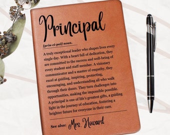 Personalized Principal Journal, Principal Definition Gift, Principal Gift, Principal Appreciation Gift, Principal Thank You Gift