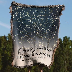 Cotton Anniversary Gift For Him Custom Star Map By Date 2 Year Anniversary Gift For Him Personalize Second Anniversary Gift For Husband Wife