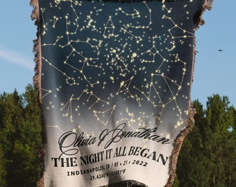Cotton Anniversary Gift For Him Custom Star Map By Date 2 Year Anniversary Gift For Him Personalize Second Anniversary Gift For Husband Wife