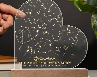 Custom Star Map By Date Gift for Sister Heart Plaque Gift Sister Gifts for Sister Birthday Gift for Sister Personalized Xmas Gift for Sister