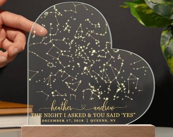 Verlobte Geschenk für Sie Benutzerdefinierte Sternkarte nach Datum Personalisiertes Jubiläumsgeschenk für Verlobte Geburtstagsgeschenk Verlobungsgeschenk für Verlobte Valentinstag Geschenk