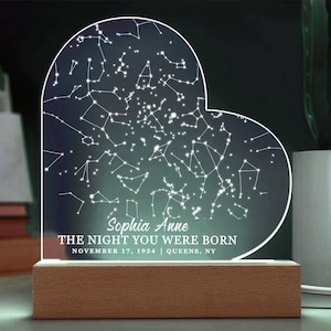 To Our Daughter Personalized Night Sky Star Map Heart Plaque Gift For Daughter From Mom And Dad, Daughter Gift, Daughter Birthday Milestone