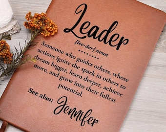 Personalized Leader Journal, Leader Journal Gift, Leader Definition Gift, Leader Appreciation Gift, Leadership Gift, Employee Gift