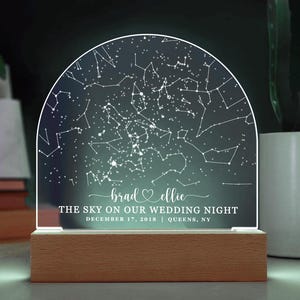 Wedding Gift, Wedding Anniversary Gifts, Wedding Constellation Map, Wedding Star Map Night Light, Newlywed Gift, Wedding Date Gift