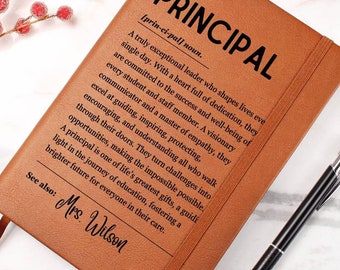 Personalized Principal Journal, Principal Definition Gift, Principal Gift, Principal Appreciation Gift, Principal Thank You Gift