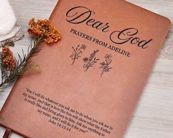 Personalized Prayer Journal For Women | Dear God Prayer Journal | Christian Gift Journal | Religious Ladies Prayer Diary | Gift for Women