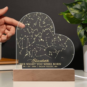 Carte d'anniversaire dorée personnalisée par date, plaque coeur, idées de cadeaux d'anniversaire dorés, cadeau d'anniversaire doré personnalisé pour elle