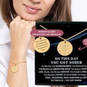 Sobriety Gift for Women - Personalized Sober Date Bracelet - Alcoholics Anonymous - Narcotics Anonymous - Sobriety Achievement - Sober Date