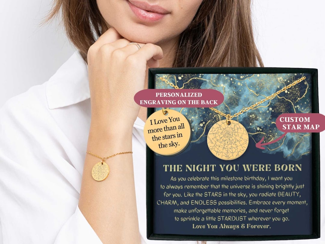 The Night You Were Born Star Map Bracelet - Personalized Birthday Gift ...