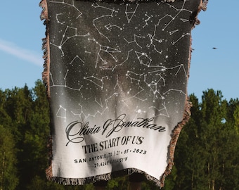 Cotton Anniversary Gift For Him Custom Star Map By Date 2 Year Anniversary Gift For Him Personalize Second Anniversary Gift For Husband Wife