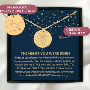 Collier carte du jour de votre naissance, cadeau d'anniversaire personnalisé, cadeau 21e anniversaire pour elle, cadeau 16e anniversaire fille, cadeau 40e anniversaire