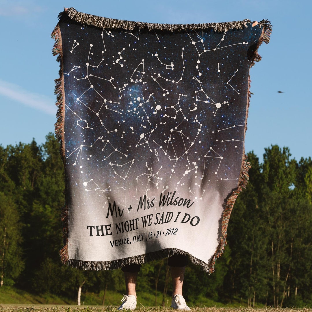 Stars the Night We Met Custom Star Map Blanket Unique Christmas Gift ...