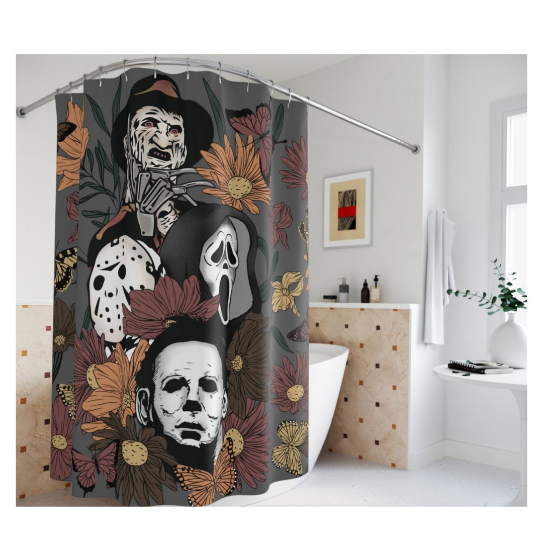 Classic Horror Movie Shower Curtain, Jason Voorhees Shower Curtain