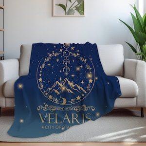 Velaris City Of Starlight Blanket, ACOTAR Merch, The Night Court, A Court Of Thorns and Roses Gifts Plush Throw, Bookish Gifts For Her, SJM