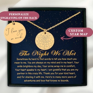 Cadeau d'anniversaire personnalisé étoile carte collier, cadeau d'anniversaire de mariage pour femme, cadeau d'anniversaire personnalisé pour petite amie, cadeau pour femme