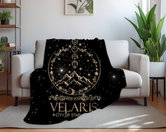 Velaris Blanket, ACOTAR Merch, The Night Court, A Court Of Thorns and Roses Gifts, SJM, City Of Starlight Plush Throw, Bookish Gifts For Her