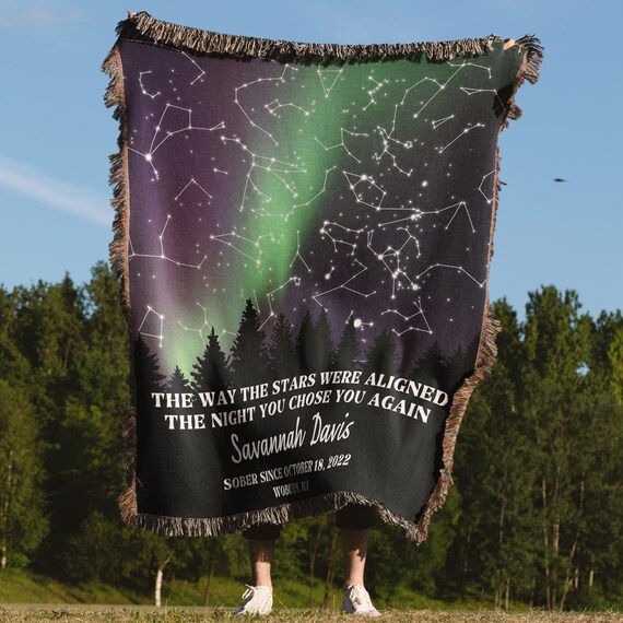 Regali di sobrietà, anniversario di sobrietà, coperta tessuta di