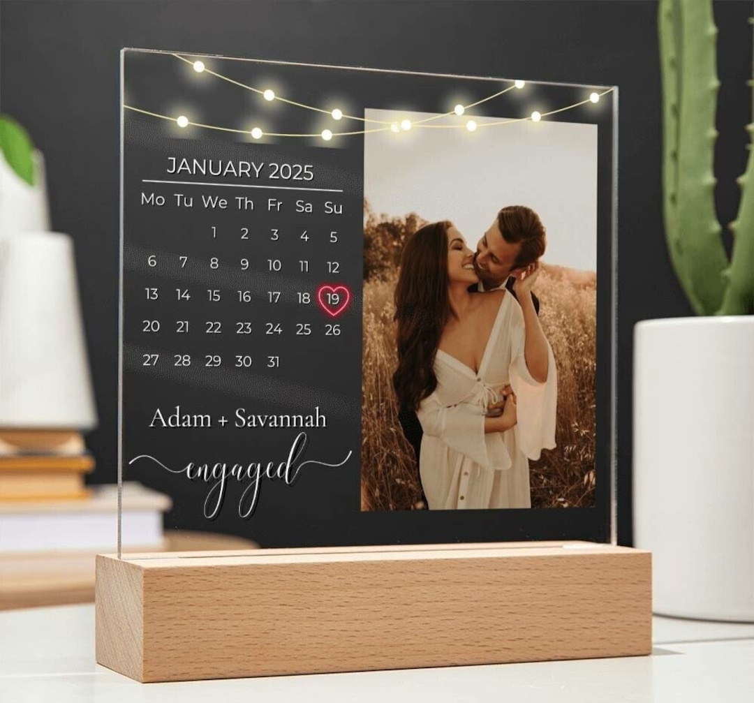 Engegment Led Sign Personalized Engagement LED Plaque | Engagement Gift | Our First ...