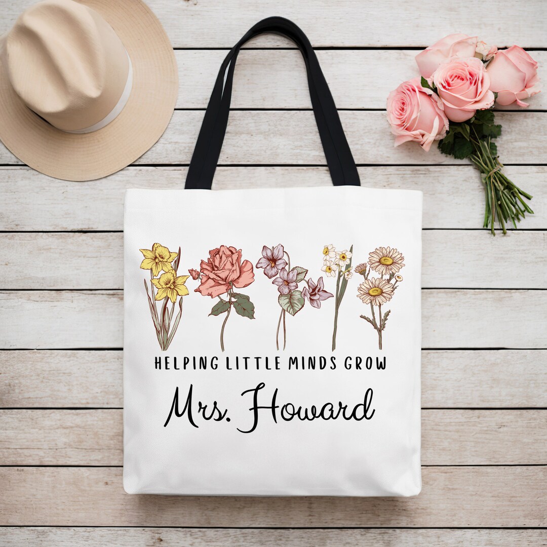 Teacher Tote Bag Personalized Teacher Christmas Gift Custom Teacher ...