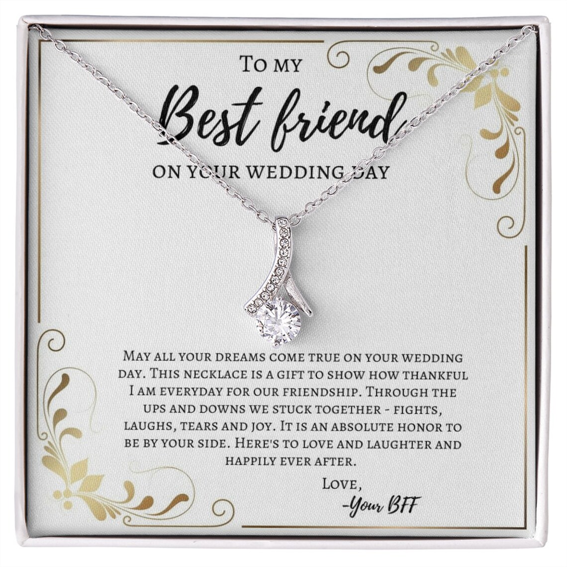 To My Best Friend on Your Wedding Day Wedding Gift Friend to Etsy
