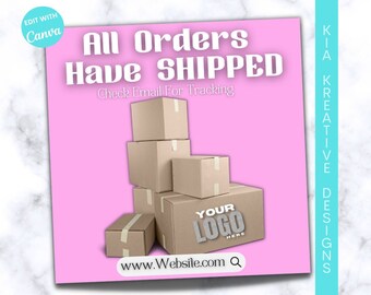 Shipping Flyer | DIY Shipping Flyer | Canva Template | Delivery Flyer | Orders Shipped | Order Shipped Flyer | Premade Shipping Flyer