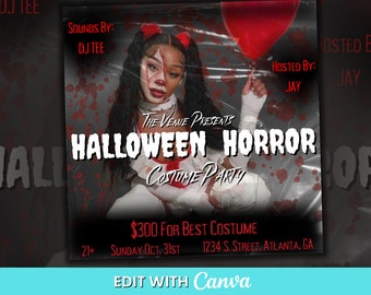 Halloween Party Flyer | Halloween Party Flyer | Halloween Club Party Flyer | Club Flyer | Canva Template | Halloween Costume Party Flyer