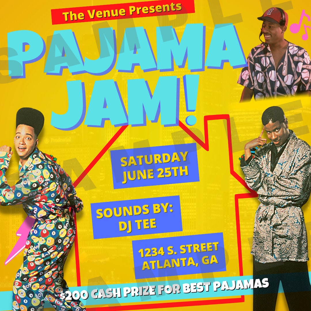 Pajama Jam Flyer Club Flyer DIY Club Flyer Club Flyer Template Party Invite Flyer Canva Template