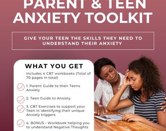 Teen Anxiety Toolkit | CBT Worksheets | Therapy Activities for Parents & Teens