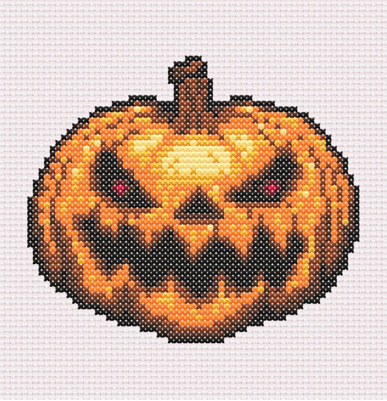 Cross Stitch Jackolantern Easy Spooky Pixel Art Pattern for Halloween PDF Download Etsy